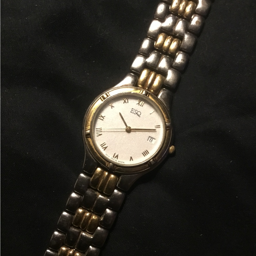Vintage ESQ - Movado Two-Tone Watch with Roman Numerals